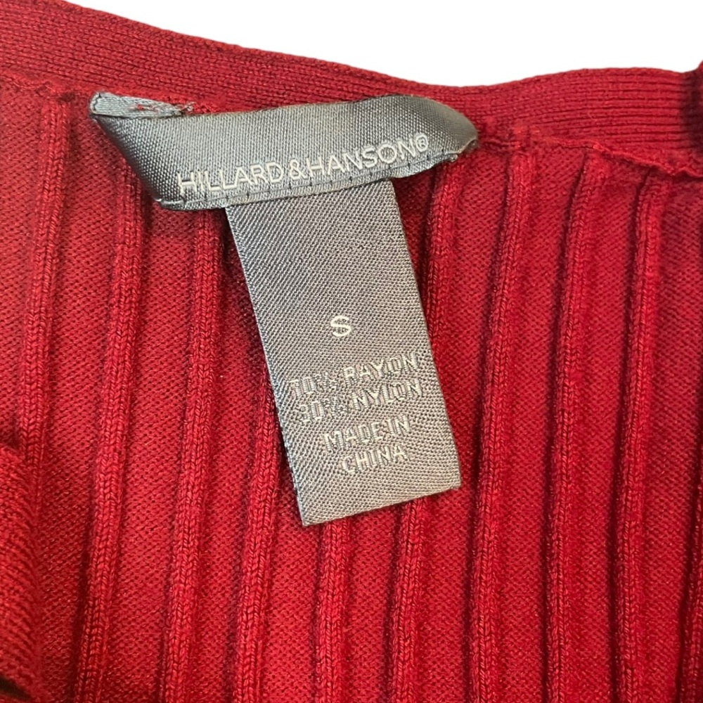 Hillard & Hanson Ribbed Knit Top in burgundy - Picture 3 of 6